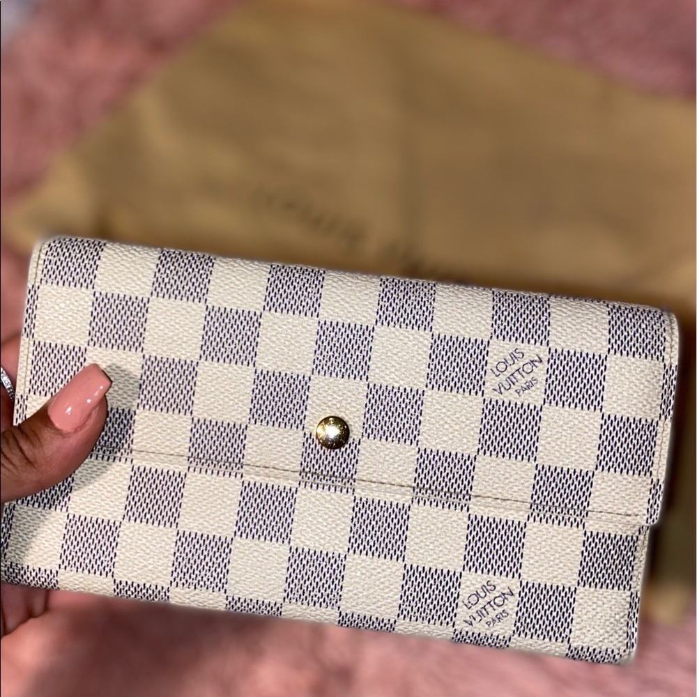 Louis Vuitton Damier Azur Canvus Leather  wallet